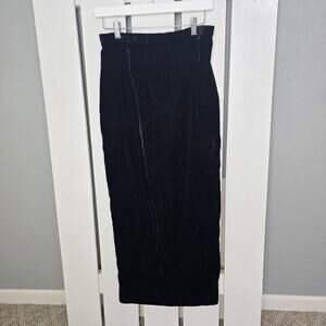 Scott McClintock VTG Black Velvet Maxi Skirt Small High Back Slit Whimsygoth